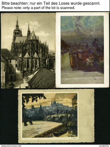 BÖHMEN UND MÄHREN ca. 1939-43, 37 verschiedene alte Ansichtskarten Böhmen und Mähren, fast alle gebraucht, viel Prag