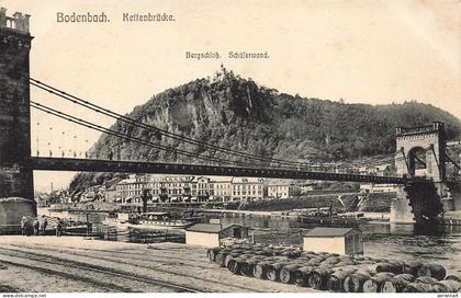 Kettenbrücke, Schäferwand und Bergschloss in Bodenbach Böhmen Postkarte AK