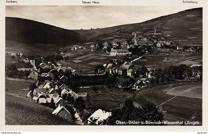 Stadtansicht Ober-Unter- u. Bömisch-Wiesenthal Ergebirge Böhmen Mähren Postkarte