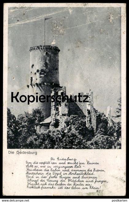 ALTE POSTKARTE DIE GODESBURG 1943 Spruch Gedicht Bonn Bad Godesberg Ansichtskarte postcard cpa AK