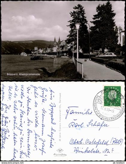 Ansichtskarte Bad Salzig-Boppard Boppard Rheinpromenade 1959