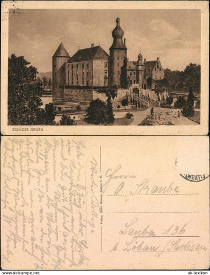 Ansichtskarte Borken (Westfalen) Schloß Gemen 1928