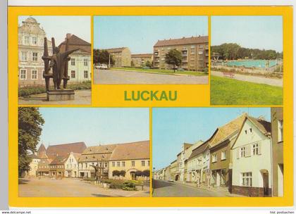 (102934) AK Luckau, Niederlausitz, Mehrbildkarte, Hauptstraße, Neubauten 1983