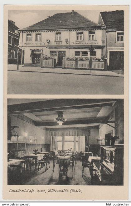 (82766) AK Mittenwalde (Mark), Conditorei Café Sparr, Mehrbild vor 1945