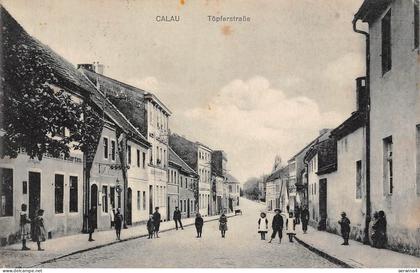 AK Calau Brandenburg spielende Kinder auf Töpferstrasse Postkarte 1915