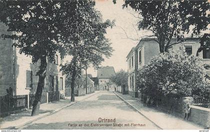 AK Ortrand Elsterwerdaer Straße mit Pfarrhaus Brandenburg 1925 Postkarte