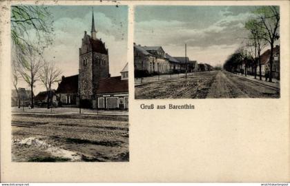 CPA Barenthin Gumtow Prignitz, Kirche, Straßenpartie