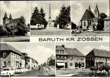 CPA Baruth in der Mark, Ortsansichten, Kirchen, Straßenpartieen