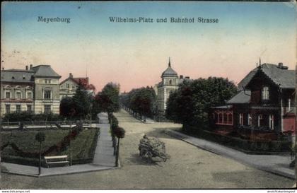 CPA Meyenburg in der Prignitz, Wilhelmsplatz, Bahnhofstraße