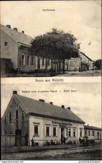 CPA Mützlitz Nennhausen im Havelland, Gasthof zum deutschen Hause, Dorfstraße