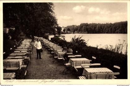 CPA Seddin Seddiner See Brandenburg, Hotel-Restaurant Jägerhof, Seeterrasse