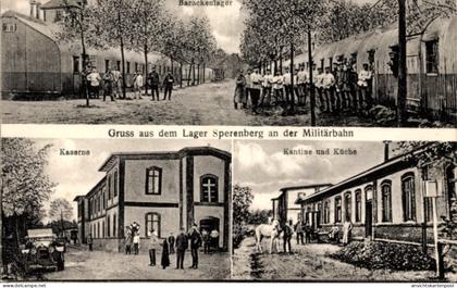 CPA Sperenberg an der Militärbahn Brandenburg, Barackenlager, Kaserne, Kantine, Küche, Soldaten