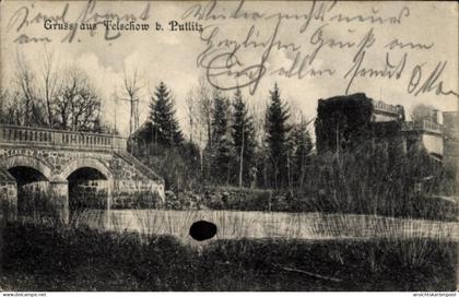 CPA Telschow Putlitz in der Prignitz, Fluss, Brücke