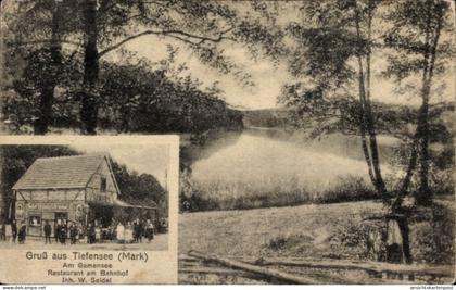 CPA Tiefensee Werneuchen Mark, Am Gamensee, Restaurant am Bahnhof, W. Seidel