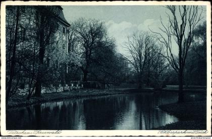 CPA Vetschau im Spreewald, Schlosspark mit Teich