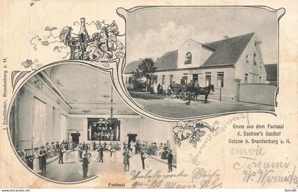 gruss aus dem festsaal K. BOCHO'S Gasthof , golzow b. brandenburg * souvenir 1907 * brandebourg germany allemagne