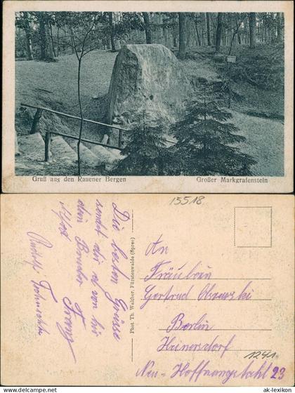Rauen (Mark)-Spreenhagen Rauener Berge - Großer Margrafenstein 1928