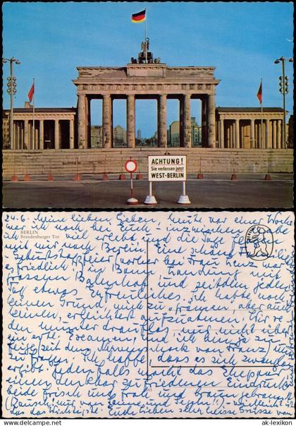 Ansichtskarte Mitte-Berlin Brandenburger Tor (vor der Grenzöffnung) 1970