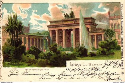Berlin, Brandenburger Tor, Künstlerkarte, 1899