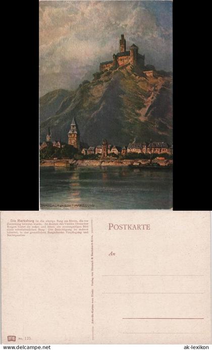 Ansichtskarte Braubach Braubach und die Marksburg 1913