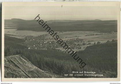 Blick auf Braunlage von der grossen Wurmbergklippe - Foto-Ansichtskarte - Verlag Hans Rudolphi Braunlage 30er Jahre