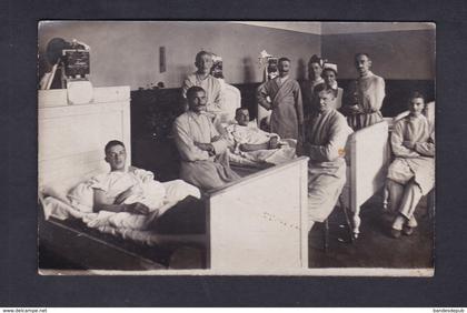 Carte Photo Guerre 14-18 Militaires allemands blesses Hopital Breme Bremen Lazarett Deutsche Armee