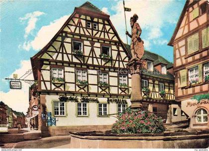 Bretten  Baden Marktplatz mit Brunnen Fachwerkhaus Altstadt