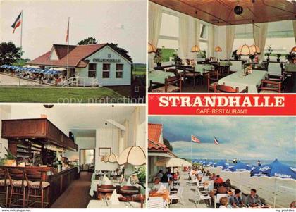 Brunsbuettel Strandhalle Café-Restaurant Deichstrasse Elbe Schiffsverkehr Strand