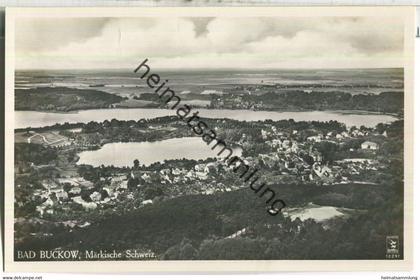 Bad Buckow - Fliegeraufnahme aus etwa 250m Höhe - Foto-Ansichtskarte - Verlag Karl Erbes Buckow 30er Jahre