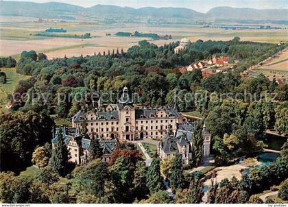 Bueckeburg Schloss Bueckeburg mit Mausoleum und Wesergebirge Fliegeraufnahme