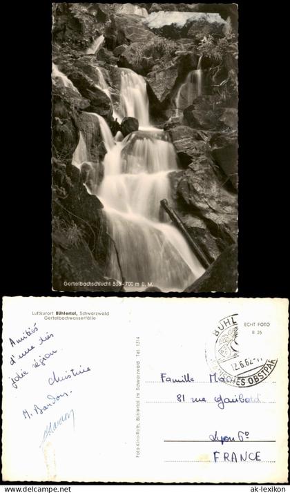 Ansichtskarte Bühlertal Gertelbachwasserfälle 1962