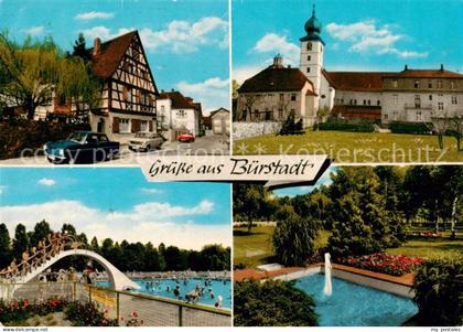 Buerstadt Ortszentrum Kirche Parkanlagen Wasserspiele Freibad