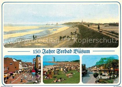 Buesum Nordseebad 150 Jahre Seebad Buesum Strand Fussgaengerzone Strand Strassen