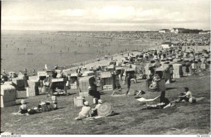 Buesum Nordseebad Buesum Strand ungelaufen ca. 1955
