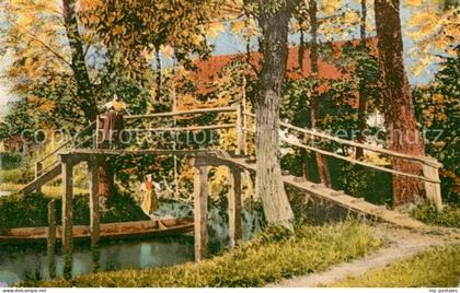 Burg Spreewald Wasserstrasse im Spreewald Bruecke