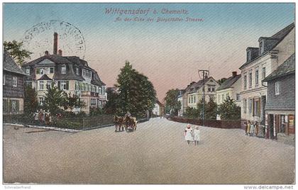 AK Wittgensdorf Burgstädter Strasse bei Chemnitz Limbach Burgstädt Oberlichtenau Röhrsdorf Bahnpost Stempel Wechselburg