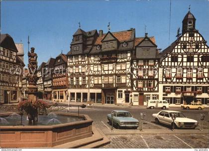 Butzbach Marktplatz Brunnen Fachwerkhaeuser