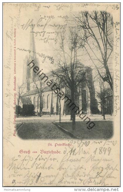 Buxtehude - St. Petrikirche - Phot. und Verlag H. Behning Buxtehude gel. 1899