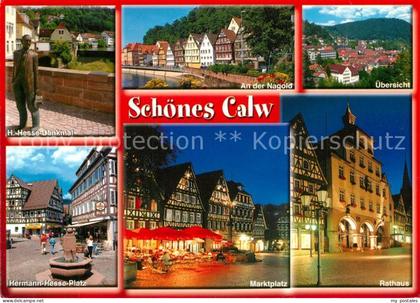 Calw Schwarzwald BW Hermann Hesse Denkmal Nagoldpartie Hermann Hesse Platz Markt