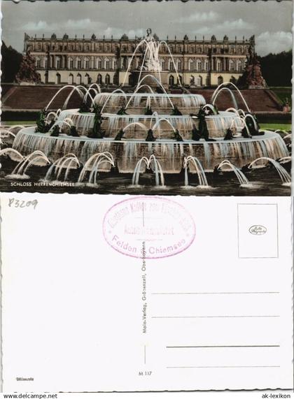 Chiemsee Herrenchiemsee Herreninsel mit Schloss, Wasserkunst Wasserspiele 1960