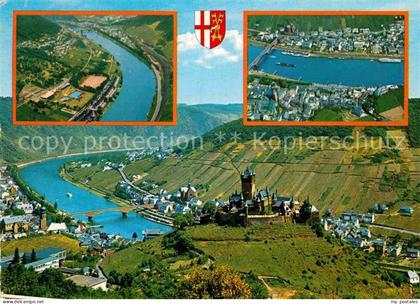 Cochem Mosel Luftaufnahmen mit Blick auf Cochem und Cond mit Burg Cochem