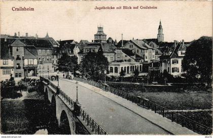 CPA Crailsheim Jagstbrucke mit Blick auf Crailsheim (922515)