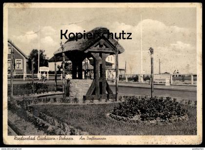 ALTE POSTKARTE CUXHAVEN DUHNEN AM DORFBRUNNEN 1937 RECHTECKSTEMPEL STICKENBÜTTEL ÜBER.. deep well Ansichtskarte postcard