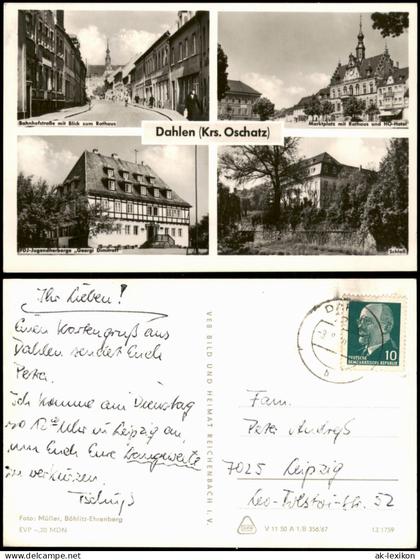 Dahlen DDR Mehrbildkarte Ortsansichten von Dahlen (Krs. Oschatz) 1967
