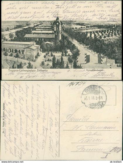 Ansichtskarte Dallgow-Döberitz Baracken-Lager, Truppenübungsplatz g1916 #