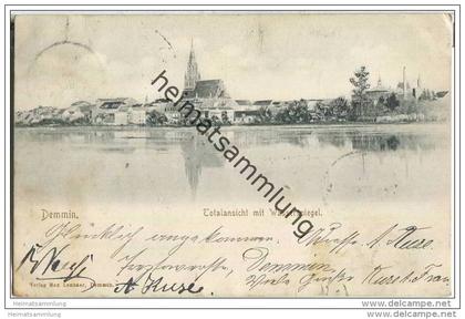 Demmin - Totalansicht mit Wasserspiegel