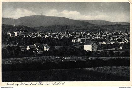 Detmold, Blick auf Detmold und Hermannsdenkmal, 1937