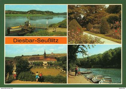 orig. DDR Mehrbild AK Diesbar Seußlitz Elbe um 1986