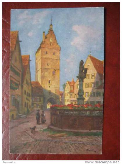 Dinkelsbühl - Künstlerkarte Löwenbrunnen