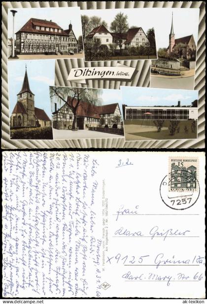 Ansichtskarte Ditzingen Mehrbildkarte mit diversen Ortsansichten 1966